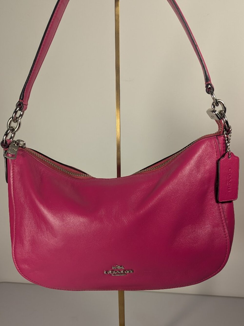 Coach Chelsea 37018 Fuchsia Leather Shoulder Bag EUC
